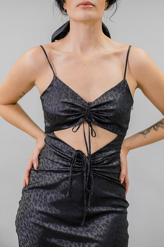 Black Cut Out Evening Maxi Dress