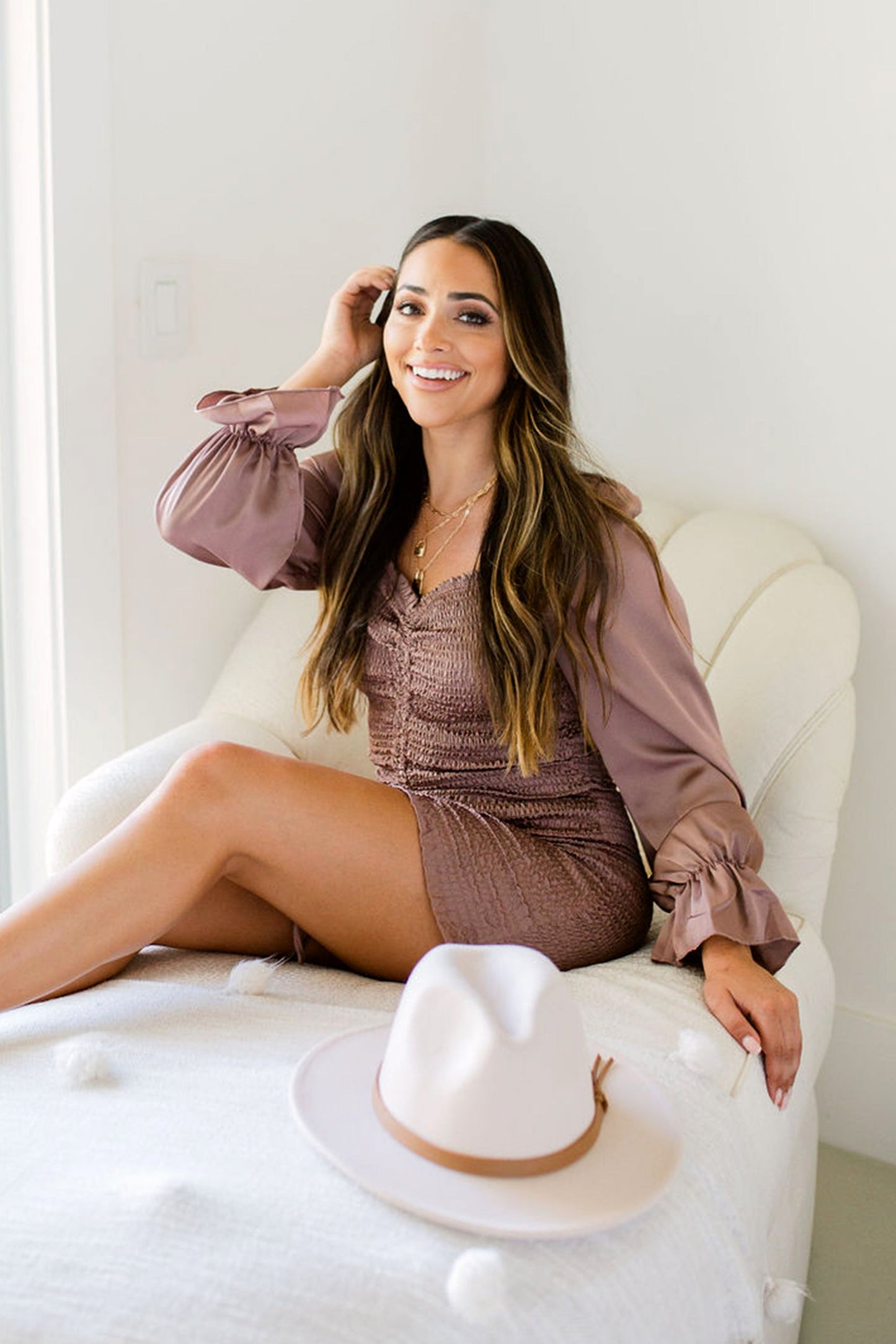 Ruched Elastic Curve Hugging Satin Party Dress-