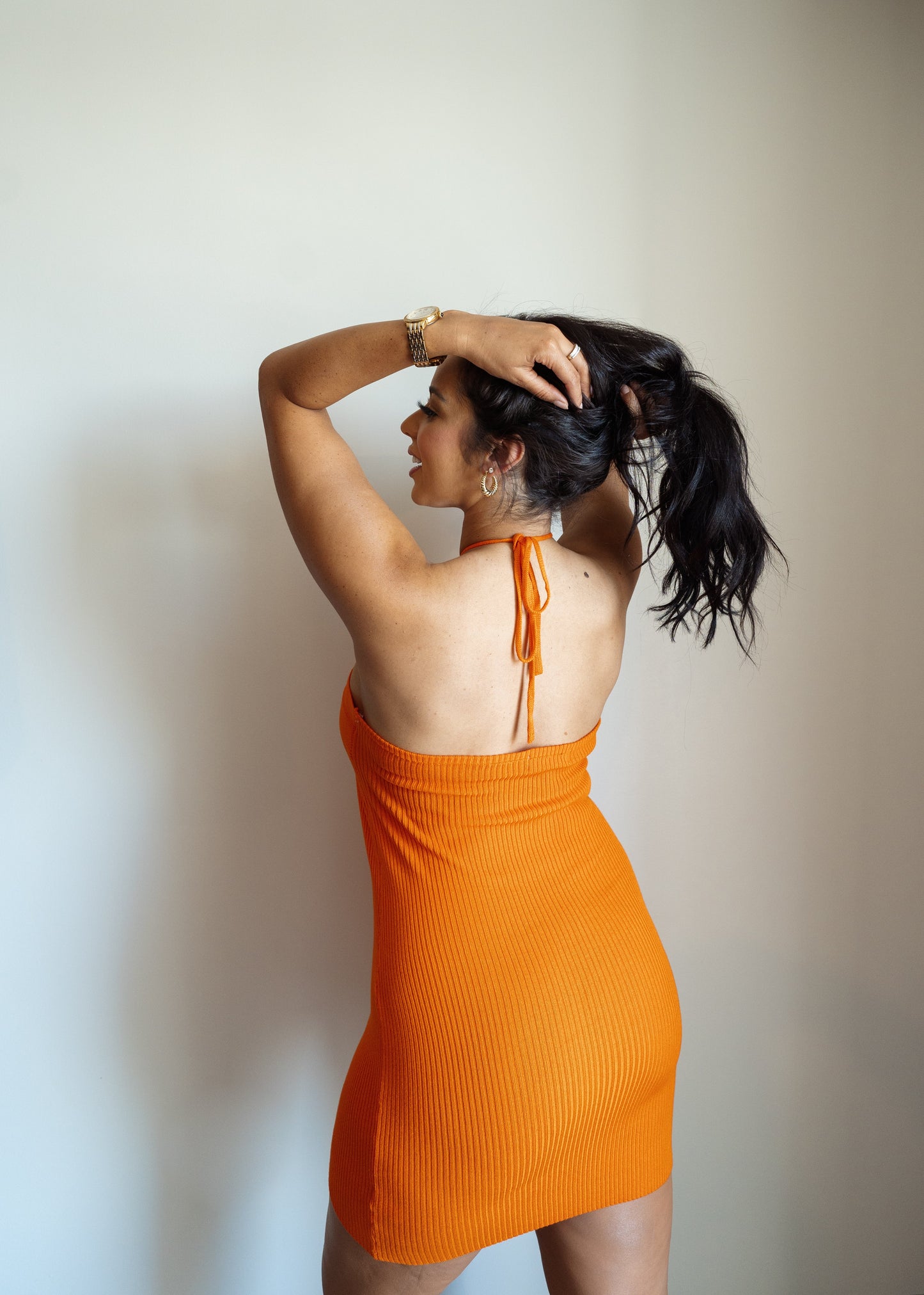 The South Beach Knit Halter Mini Dress