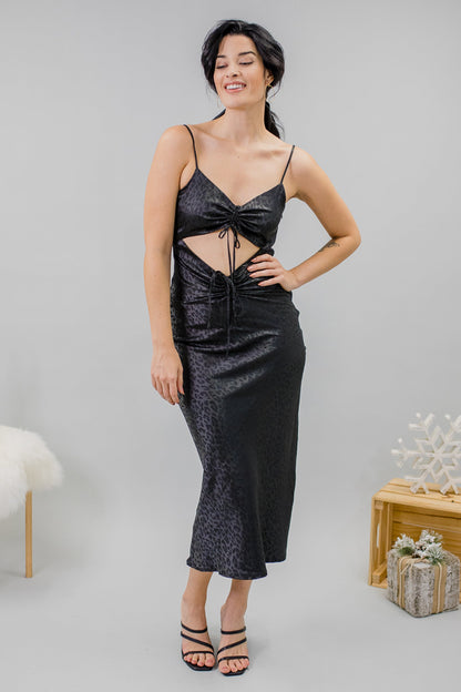 Black Cut Out Evening Maxi Dress