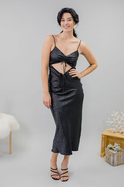 Black Cut Out Evening Maxi Dress