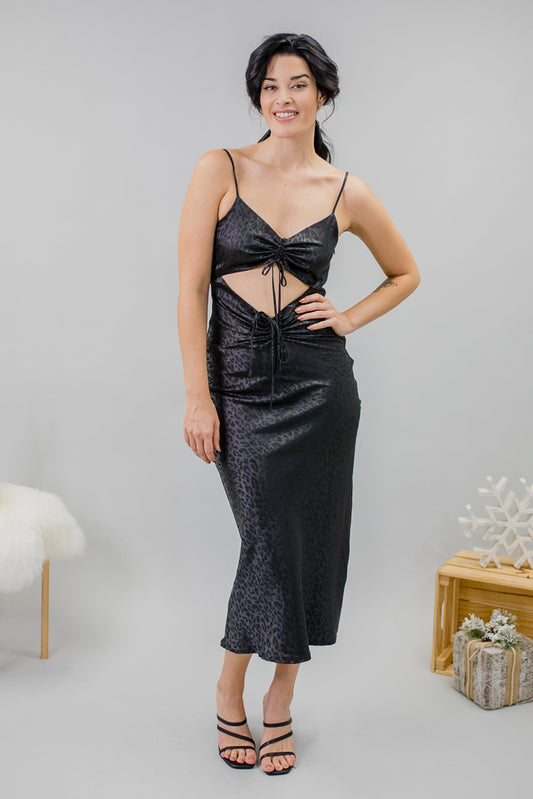 Black Cut Out Evening Maxi Dress