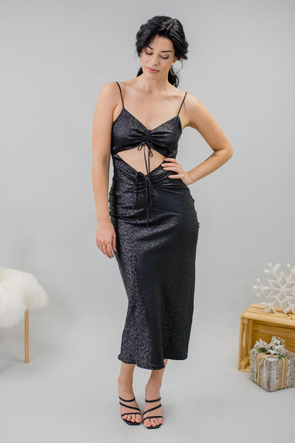 Black Cut Out Evening Maxi Dress