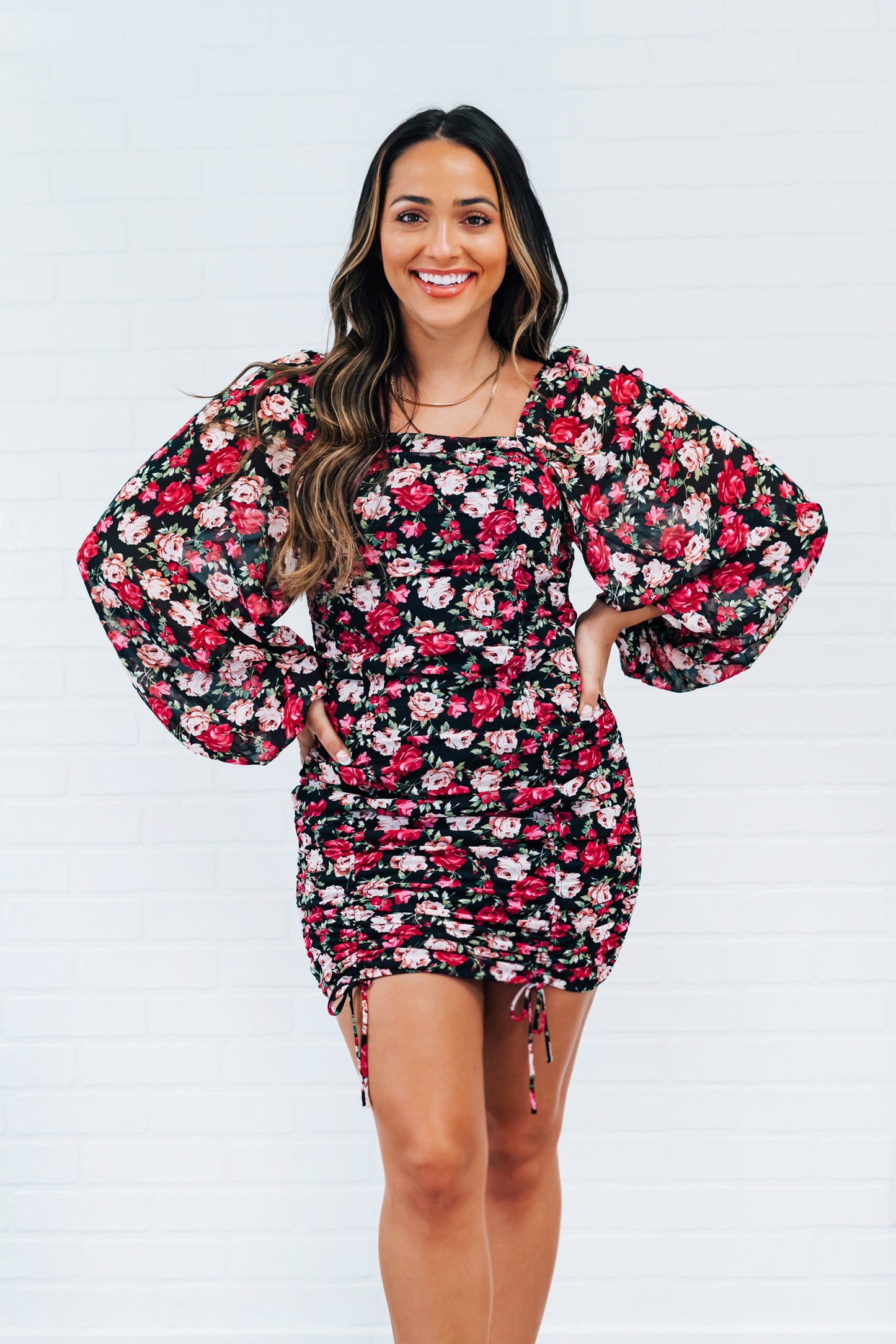 The Hana Floral Puff Sleeve Mini Dress