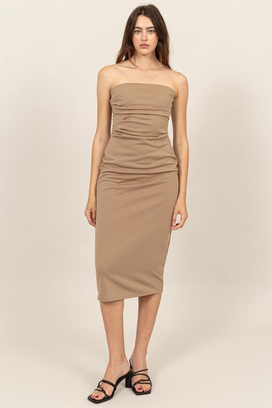 The Chashi Strapless Bodycon Maxi Tube Dress