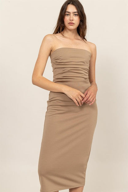 The Chashi Strapless Bodycon Maxi Tube Dress