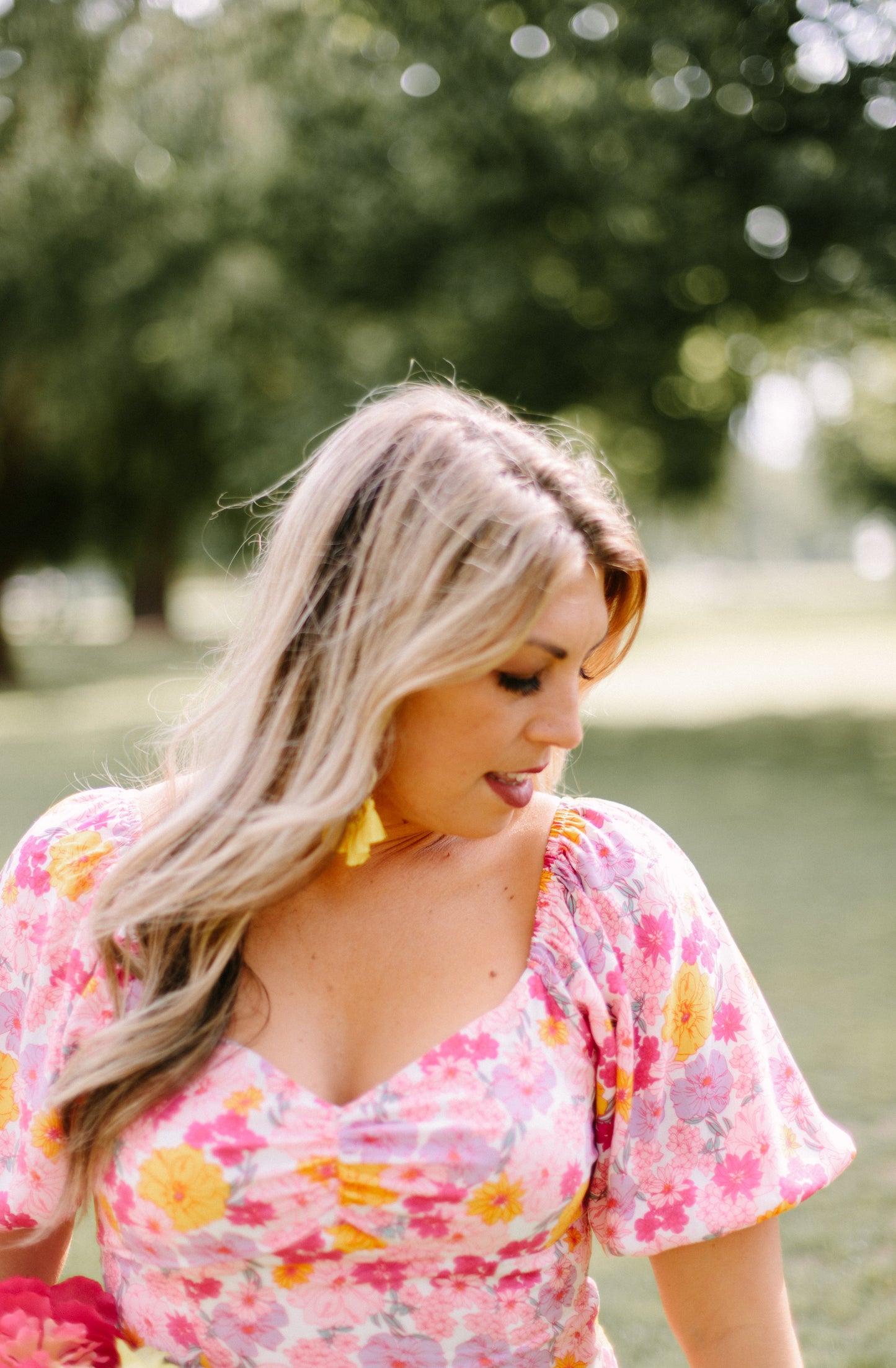 Flower Power Summer Puff Sleeve Dress