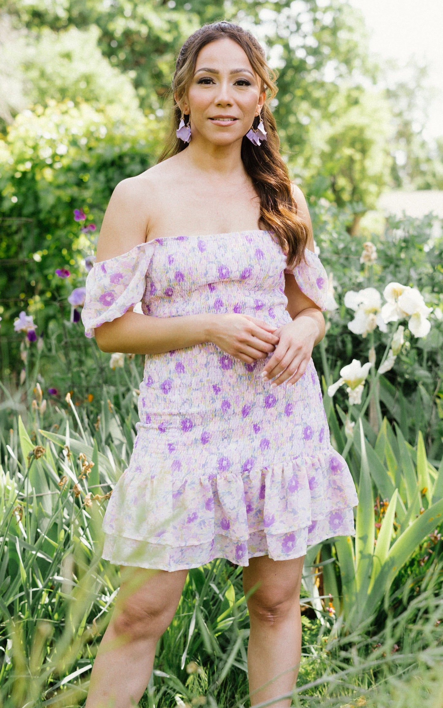 Rose Petal Dream Puff Sleeve Mini Dress