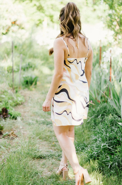 Sunset Oasis Sleeveless Satin Slip Mini Dress