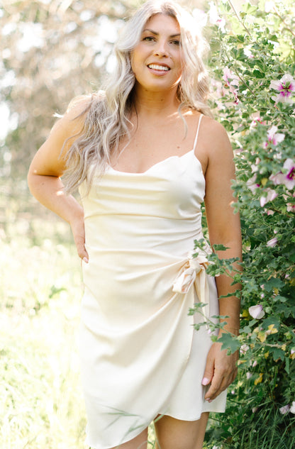 The Love Potion Spaghetti Strap Side Tie Mini Dress