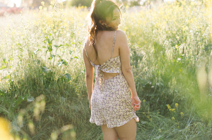 Country Meadow Stroll Slip Satin Mini Dress