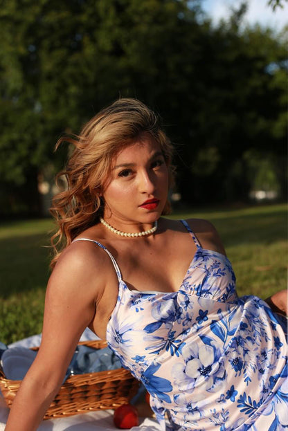 Backless Boho Floral  Bow Tie Backless Maxi Dress