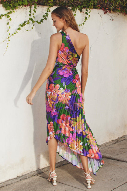 Jubilee Olympia Asymmetrical Pleated One Shoulder Maxi Dress