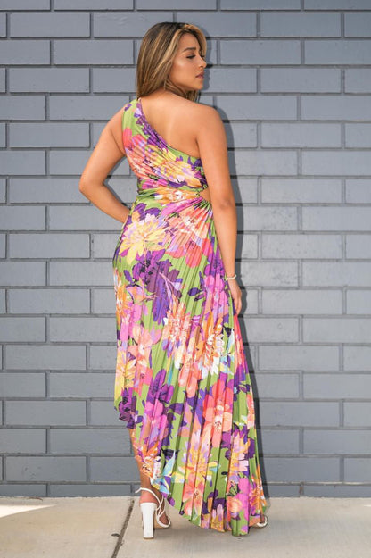 Jubilee Olympia Asymmetrical Pleated One Shoulder Maxi Dress