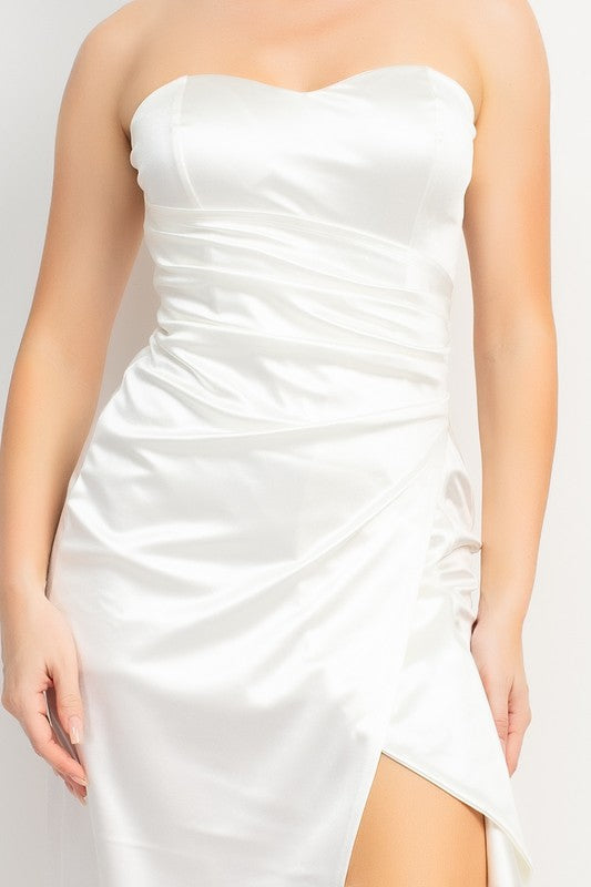 Bridal Sleeveless Satin Dress
