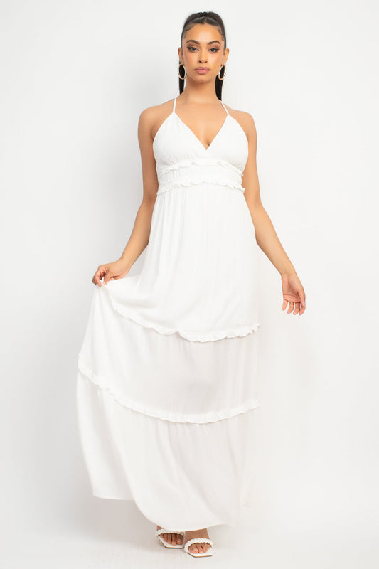 Classic Romantic Maxi Dress in White