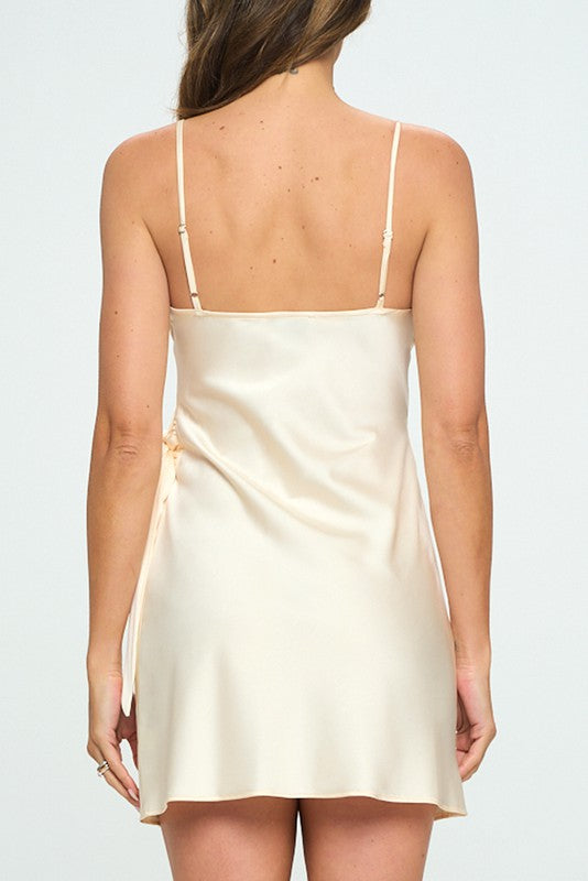 The Love Potion Spaghetti Strap Side Tie Mini Dress