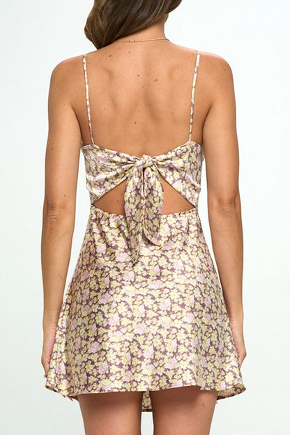 Country Meadow Stroll Slip Satin Mini Dress